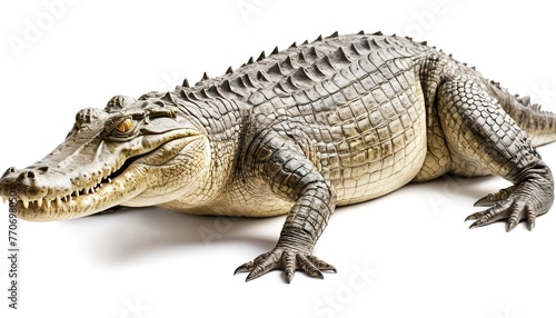 old crocodile isolated on white background