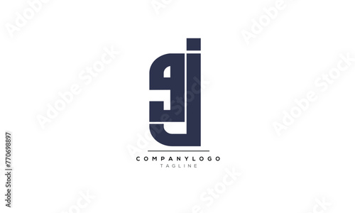 Alphabet letters Initials Monogram logo GJ, GJ INITIAL, GJ letter