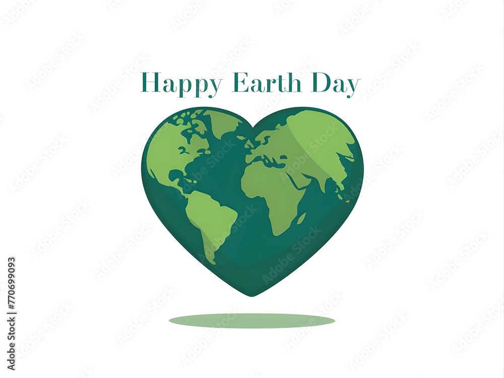 Happy Earth Day, Earth Day Illustration Heart, Heart shaped earth, green world heart design, heart shaped globe, Earth Day 2024, Save our planet, Earth Planet, 