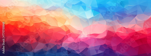 Vibrant Red to Blue Geometric Polygonal Background