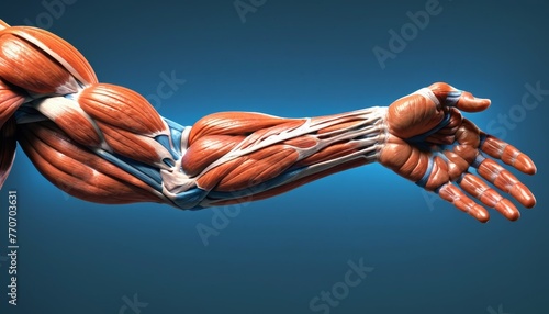 A close up of a man's arm with muscles showing