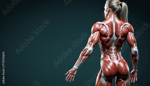 A muscular woman with a muscular back and a muscular butt