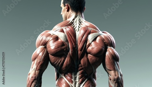 A man with a muscular back and chest