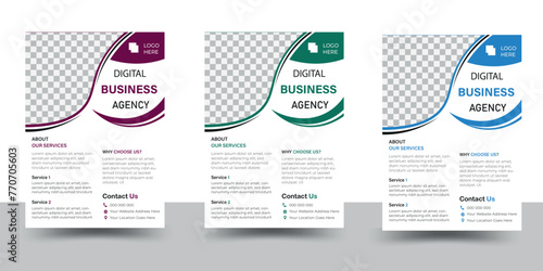 Business flyer, brochure design, magazine or flier mockup in blue & black colors,flyer in A4 size.