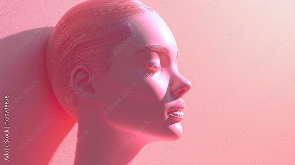 3D profile icon, glowing gently against a pastel powder pink backdrop, essence of user identity 3D profile icon, glowing gently against a pastel powder pink backdrop, essence of user identity
