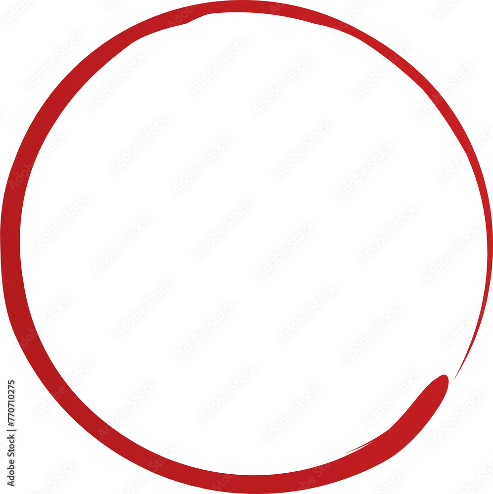Red circle line brush. Grunge empty Red circle line brush. Grunge empty