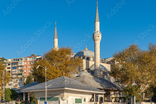 A beautiful mosque on the coast of Üsküdar. Uskudar Mihrimah Sultan Mosque, built by Mimar Sinan. photo