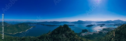 Panoramic view of the mountain range Pat Sin Leng in the northeast New Territories of Hong Kong photo