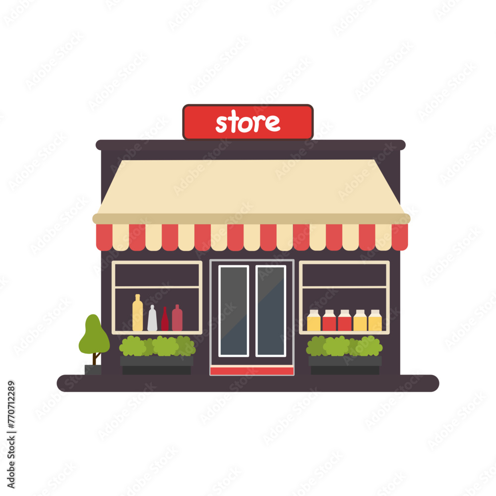 Obraz premium Store icon flat design on white background.