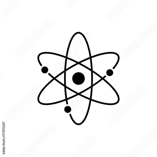 Atom molecule icon on white background.