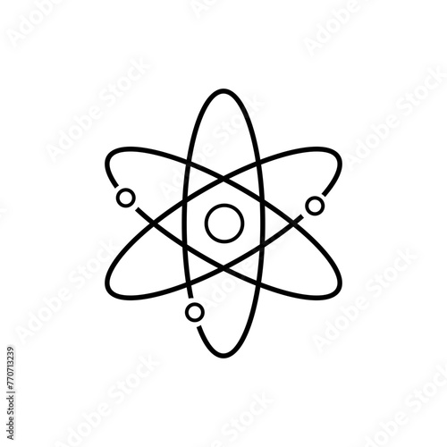 Atom molecule icon on white background.