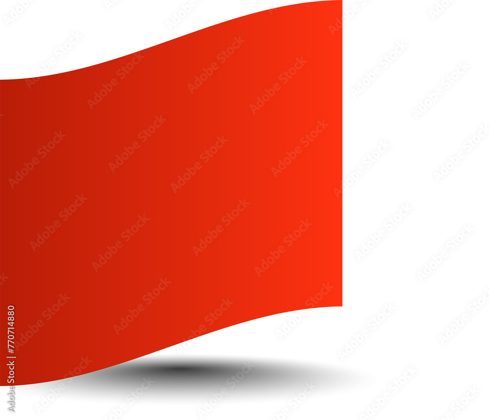 Obraz premium Red paper rectangle and shadow, label, banners, icon