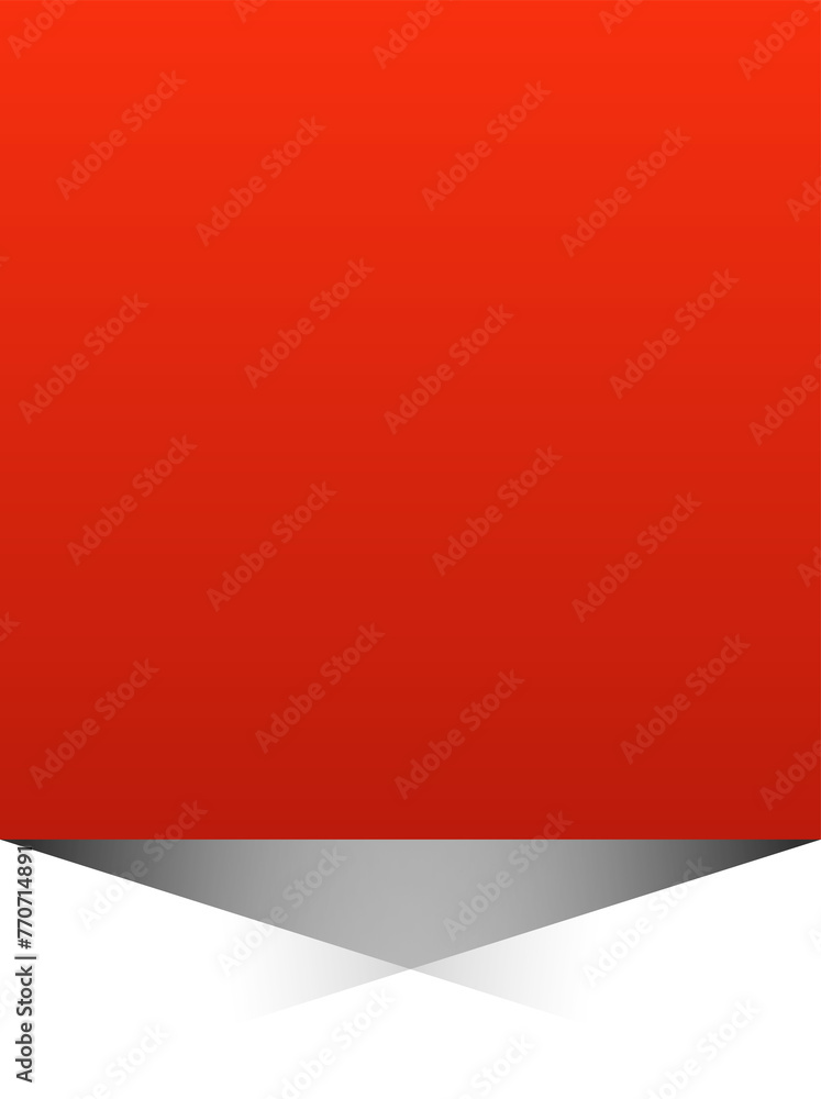 Red paper rectangle and shadow, label, banners, icon