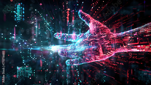 abstract background cyber hand