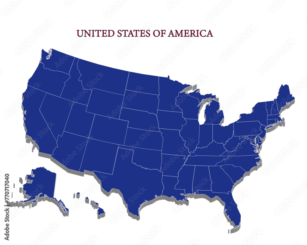UNITED STATES US MAP 3D VECTOR