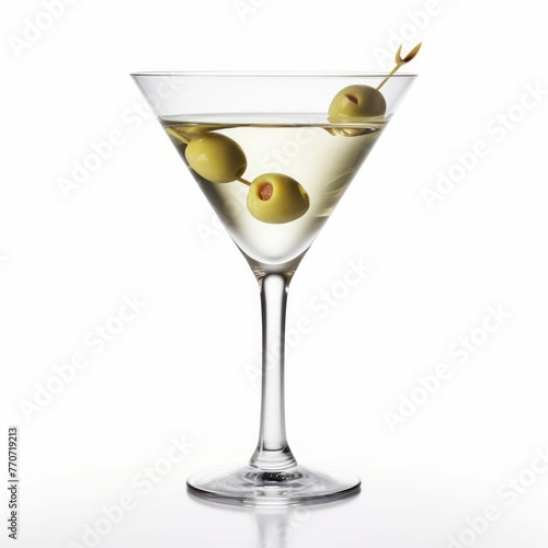 Dirty Martini Cocktail, isolated on white background