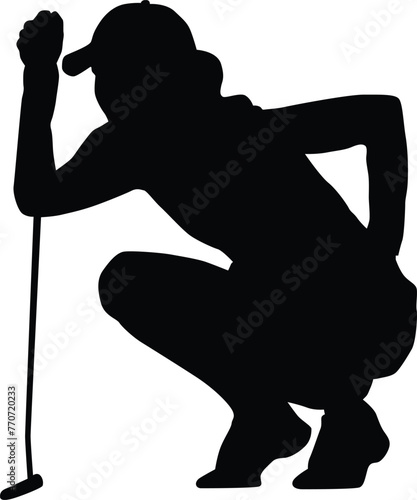Silhouette of women golf player pose illustration