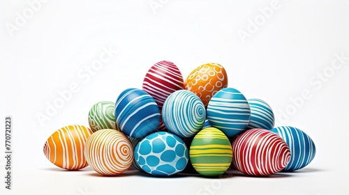 a group of multicolored easter eggs, Generative Ai 