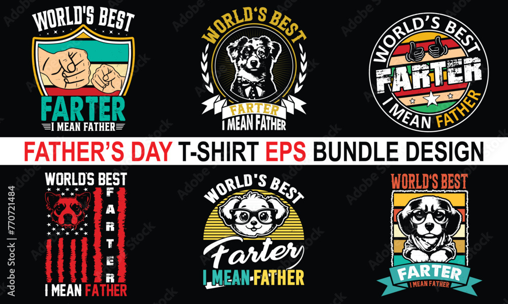 Father's Day T-shirt bundle Funny T Shirts for Dad Bundle Shirt Eps Dad Vector Shirt