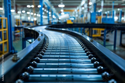 Industrial conveyor belt in a factory setting © Media Srock