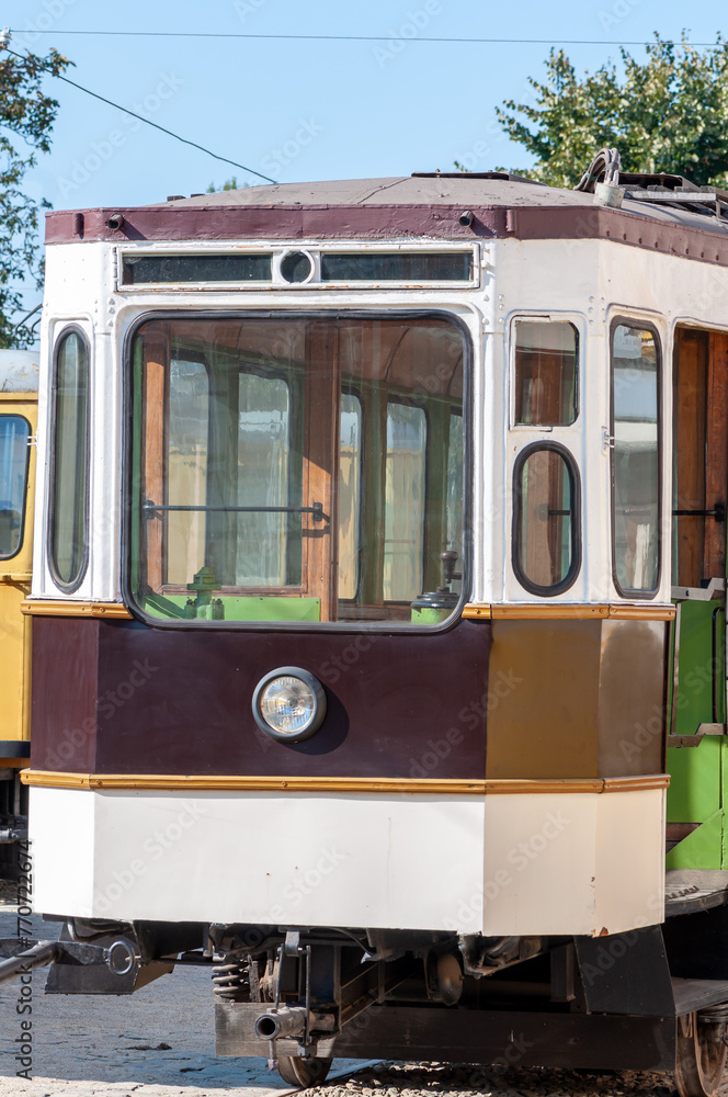 Rear view of an old tram
