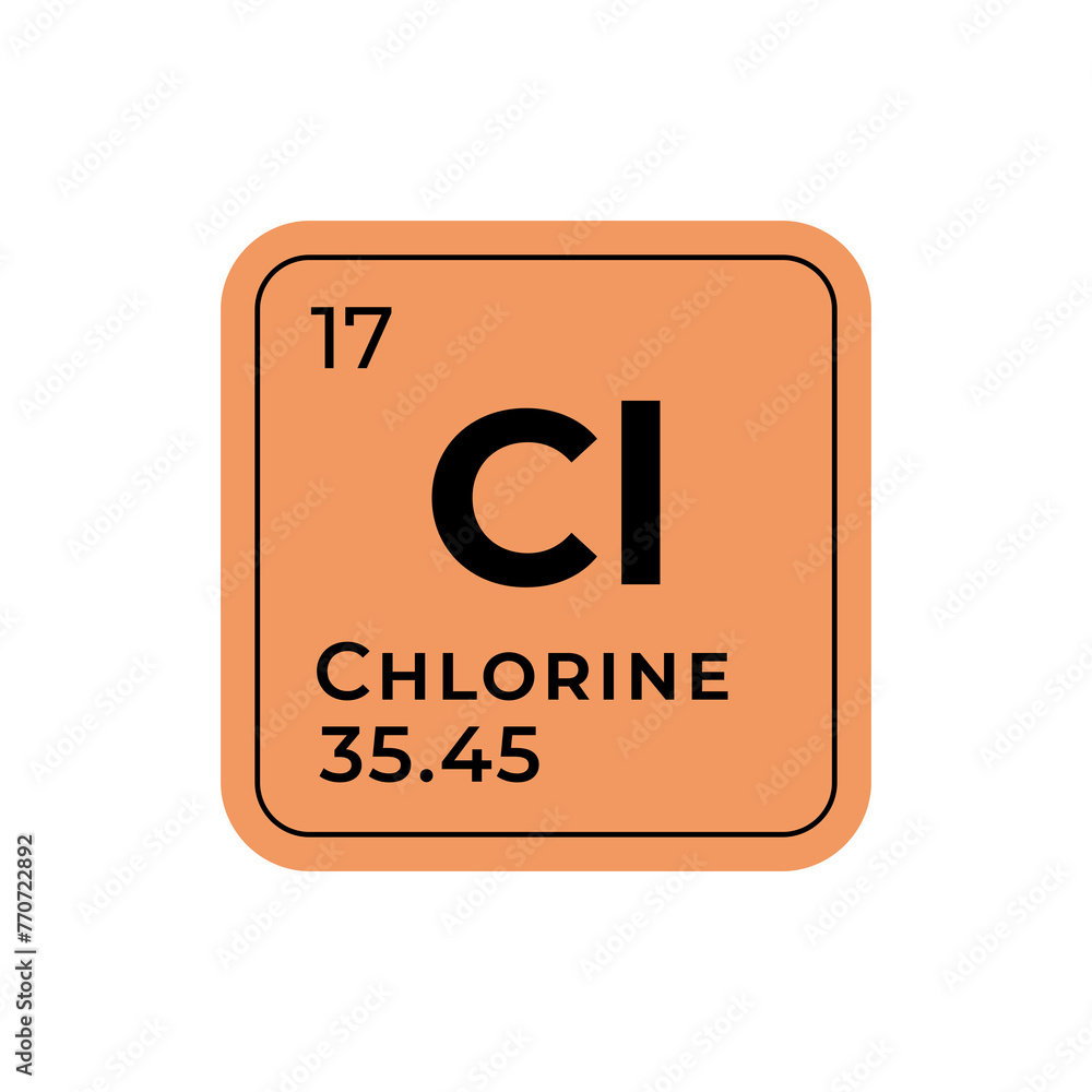 Chlorine, chemical element of the periodic table graphic design Chlorine, chemical element of the periodic table graphic design