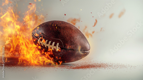 American football burning ready for a hot match