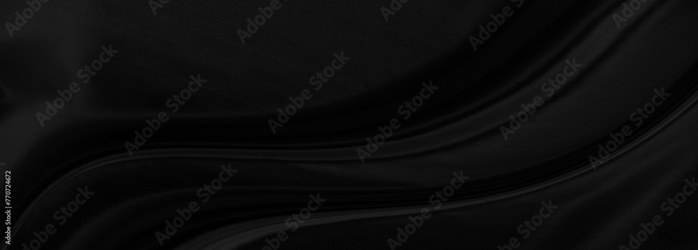 Black gray satin dark fabric texture luxurious shiny that is abstract silk cloth panorama background with patterns soft waves blur beautiful. Black gray satin dark fabric texture luxurious shiny that is abstract silk cloth panorama background with patterns soft waves blur beautiful.