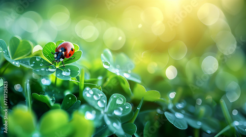 clover with ladybug