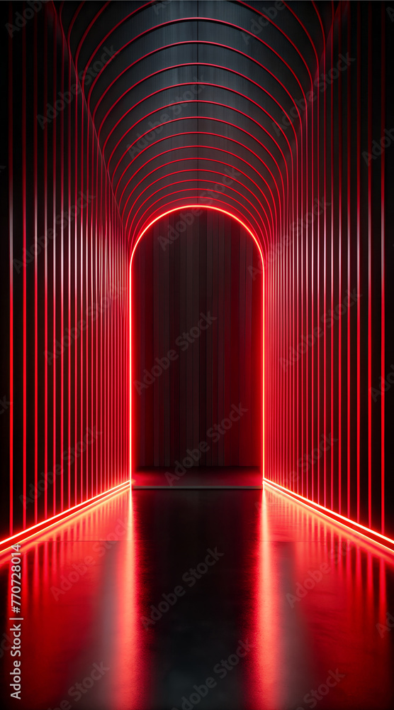 ภาพประกอบสต็อก Symmetrical front view dark black background with lines ...