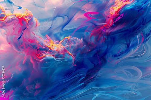 Vibrant Colors Swirling in Futuristic Underwater photo