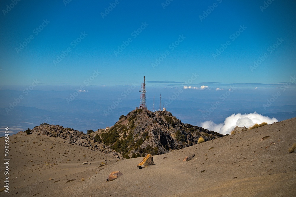A trek to the summit of an active volcanic peak A trek to the summit of an active volcanic peak