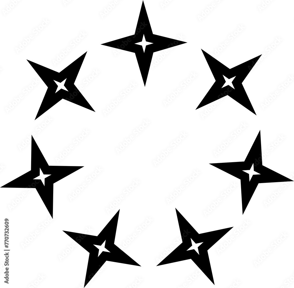 Obraz premium Star round decorative border frames. Design element, ornament