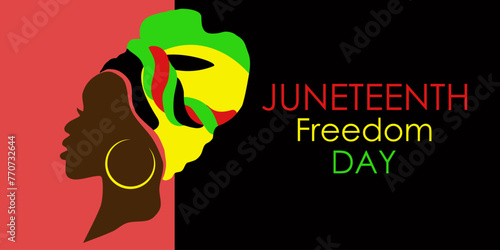 Juneteenth Free-ish Since June 19, 1865. Freeish Design of Banner. Black Lives Matter. Vector banner. Juneteenth Independence Day. Freedom day. photo