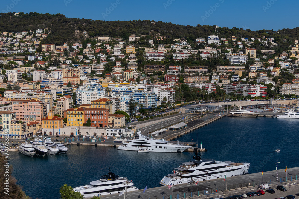 The Old Harbor of Nice, or Port Lympia. Nice, Cote d'Azur, Riviera, France.