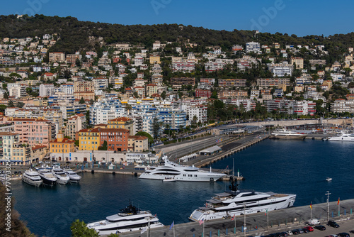 Fototapeta Naklejka Na Ścianę i Meble -  The Old Harbor of Nice, or Port Lympia. Nice, Cote d'Azur, Riviera, France.