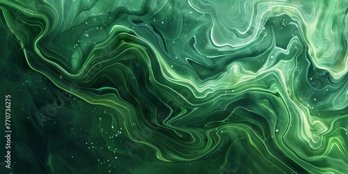 Abstract background, organic, flowing, vibrant green background