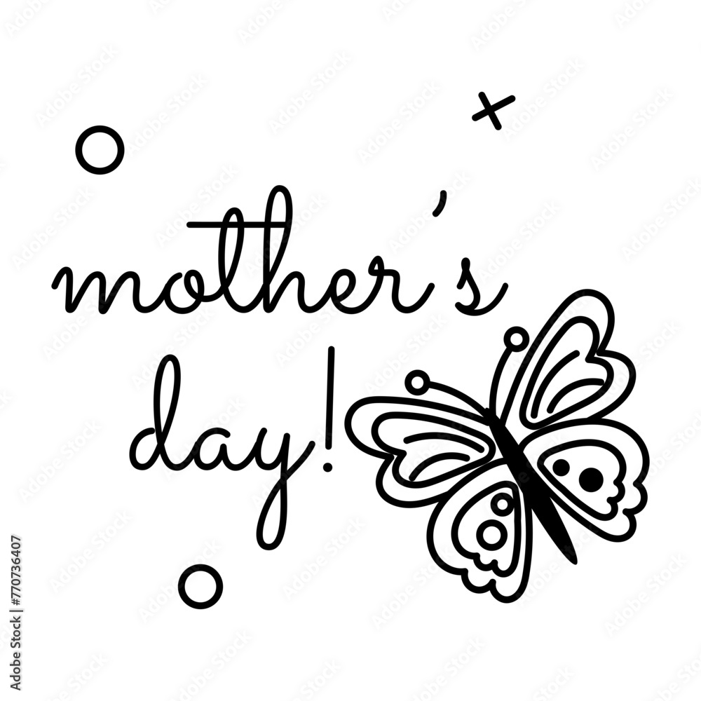 Easy to edit glyph sticker of mothers day 