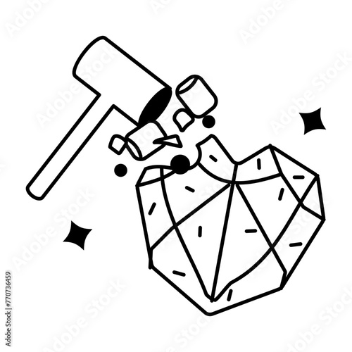 Premium glyph sticker of a chocolate pinata cake 