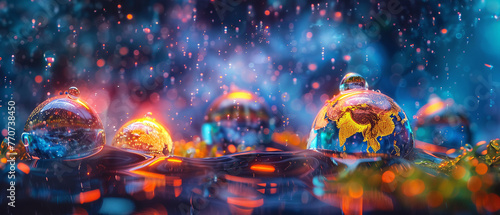 Colorful Water Droplets on Glass Globes © INsprThDesign