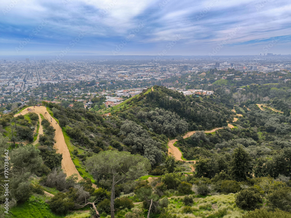 Panorama des collines d'Hollywood et vue de la ville de Los Angeles Californie, États-Unis
