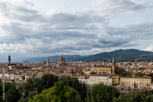 The Duomo Cathedral and the skyline of Florence, Italy, viewed from the Michelangelo overlook.  © Yehoshua Halevi