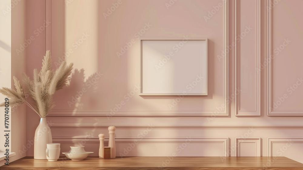 white empty wooden frame mock up interior white empty wooden frame mock up interior