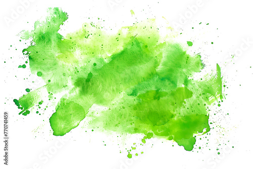 Green watercolor splash on white background.