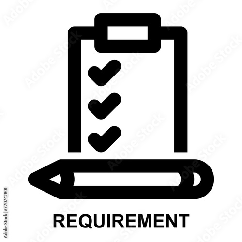 requirement, survey, check list, management, testing, evaluation expanded agile outline icon license for web mobile app presentation printing
