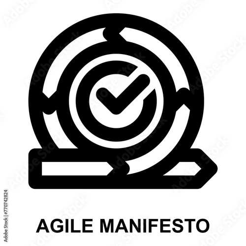 agile manifesto, agile, scrum, project management, complete, successful expanded agile outline icon license for web mobile app presentation printing