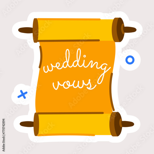 Check this flat sticker of wedding vows 