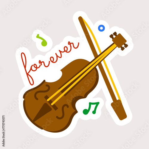 Grab this violin music flat sticker 