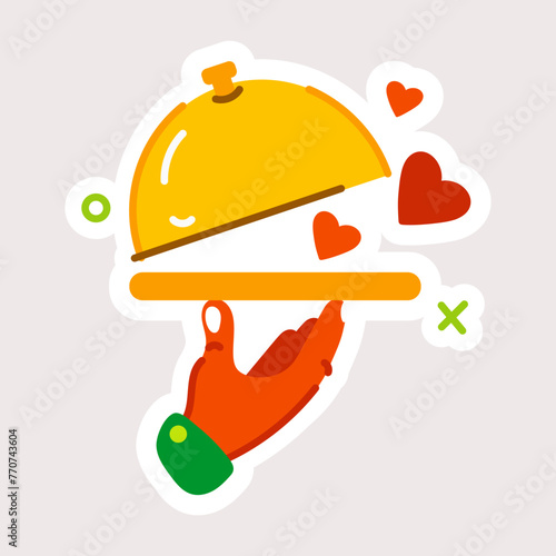 Trendy food serving flat sticker 