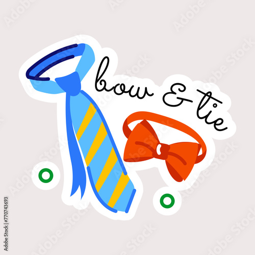 Easy to use flat sticker showing neckwear accessories  